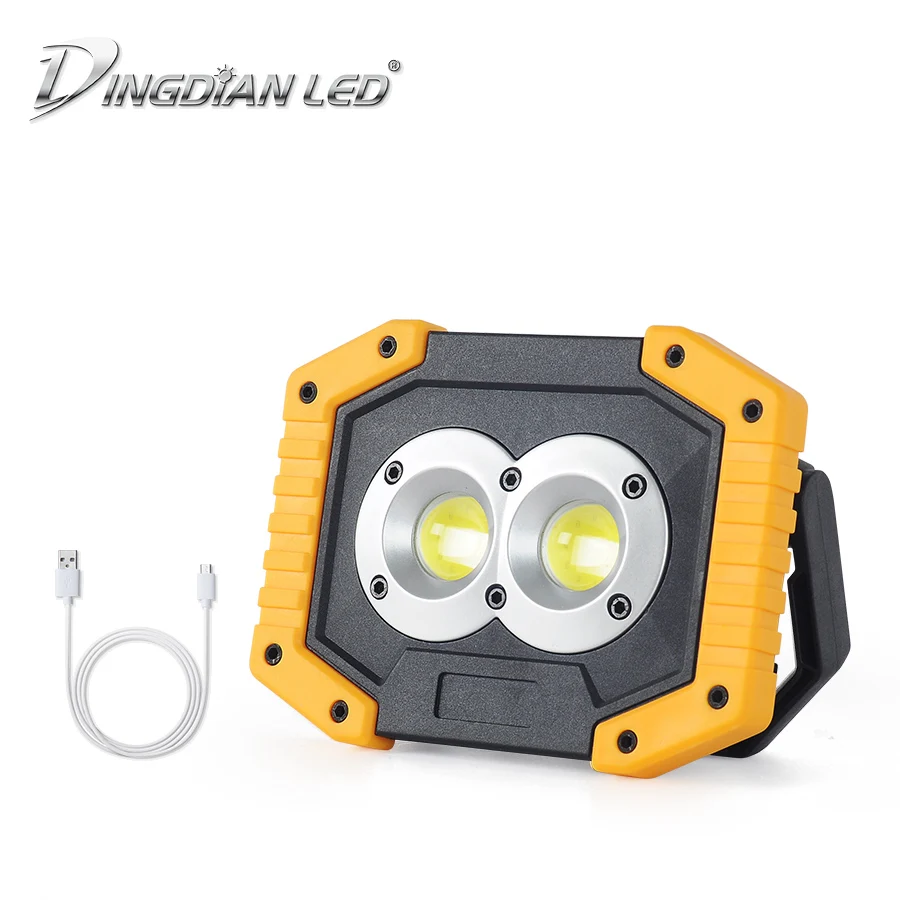 

LED Super Bright Outdoor COB Lantern 20W Portable Spotlight LED Work Light USB Rechargeable 18650 Battery Camping Flashlight