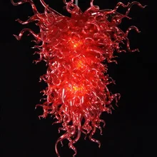 Современный Большой Декор для отеля красный светодиодный светильник из выдувного стекла