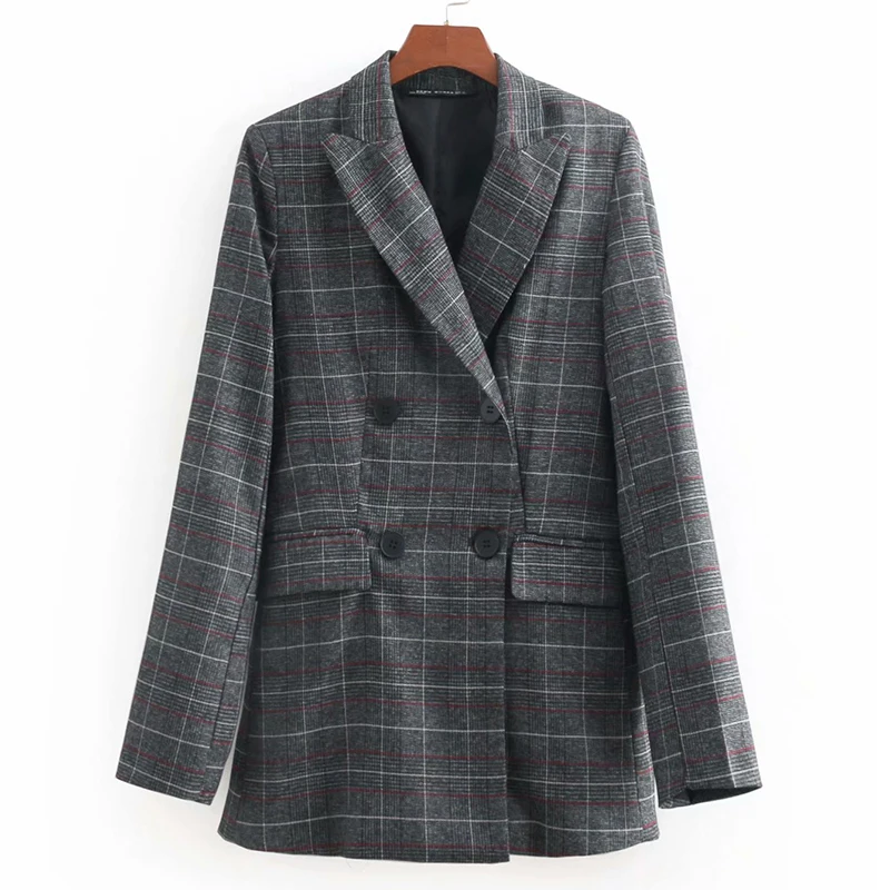 Work Pant Suits OL 2 Piece Sets Double Breasted Platz Jacket 2019 Trousers Suit Women Set Feminino Spring costume femme