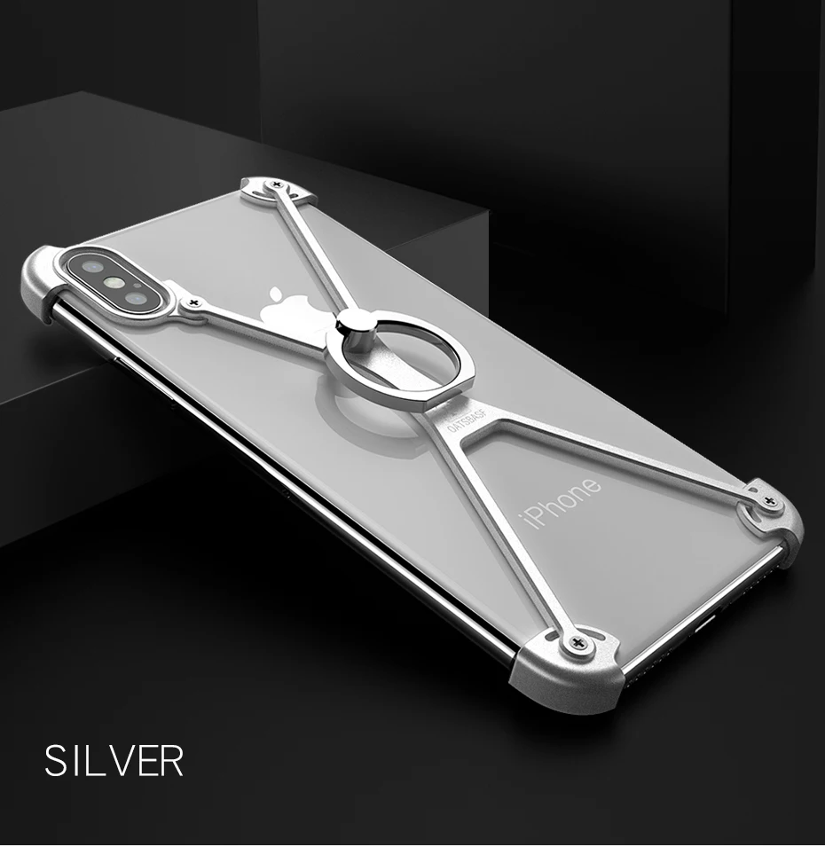 Чехол для iPhone X с кольцом-держателем, чехол для iPhone X, чехол для iPhone X, роскошный металлический бампер с подарочной стеклянной пленкой