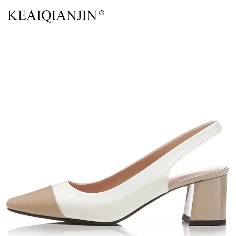

KEAIQIANJIN Woman Fashion White High Heels Sandal Genuine Leather Black Party Shoes Sexy Summer gray Gladiator Beach Sandals