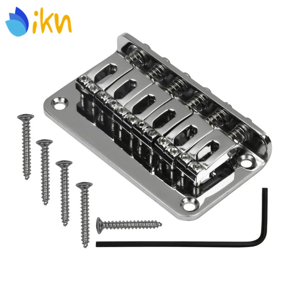 New Chrome 6 Saddle Hardtail Bridge Top Load 78mm Electric Guitar