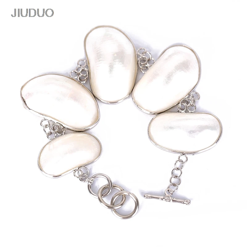 

Pure white shell Bracelet Fashion Abalone Shell bangles Creative Silver jewellery for women