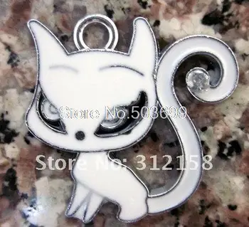 

100Pcs/Lots Alloy Metal cat charms enamel Fox charms key charms 26*26mm