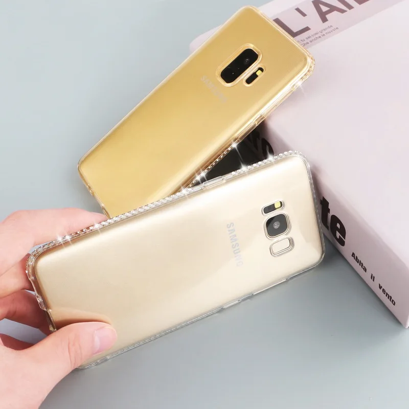 

NOWAL Bling Diamond Case For Samsung S8 S9 Plus Note 9 4 5 S7 S6 Edge S5 J3 2015 J5 2016 J7 2017 A6 Plus 2018 Soft Back Cover