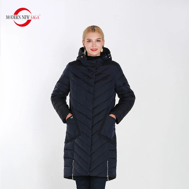 MODERN NEW SAGA Female Warm Winter Overcoat Women Thick Cotton Padded Jacket Zipper Long Style Parkas Camperas De Invierno Mujer