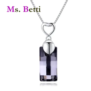 

2018 new Valentine's Day Gift 3 colors rectangle pendant necklace with Crystals from Swarovski joyas wholesale