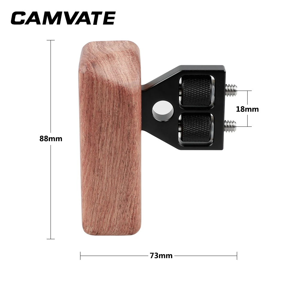  2pcs DSLR Wooden Handle Grip with connector for DV Video Camera Cage C1346