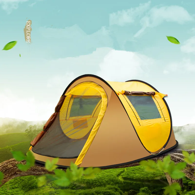 

Camping Tent Portable 3-4 Persons Tent Single Layer Camping Tent Fishing Hunting Tent