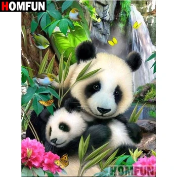 

HOMFUN 5D DIY Diamond Painting Full Square/Round Drill "Animal panda" 3D Embroidery Cross Stitch gift Home Decor A03842