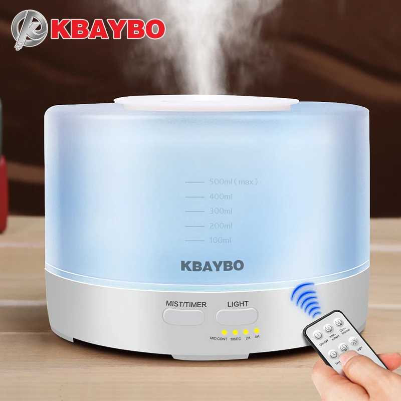500ml Remote Control Air Aroma Ultrasonic Humidifier With Color LED Lights Electric Aromatherapy Essential Oil Diffuser