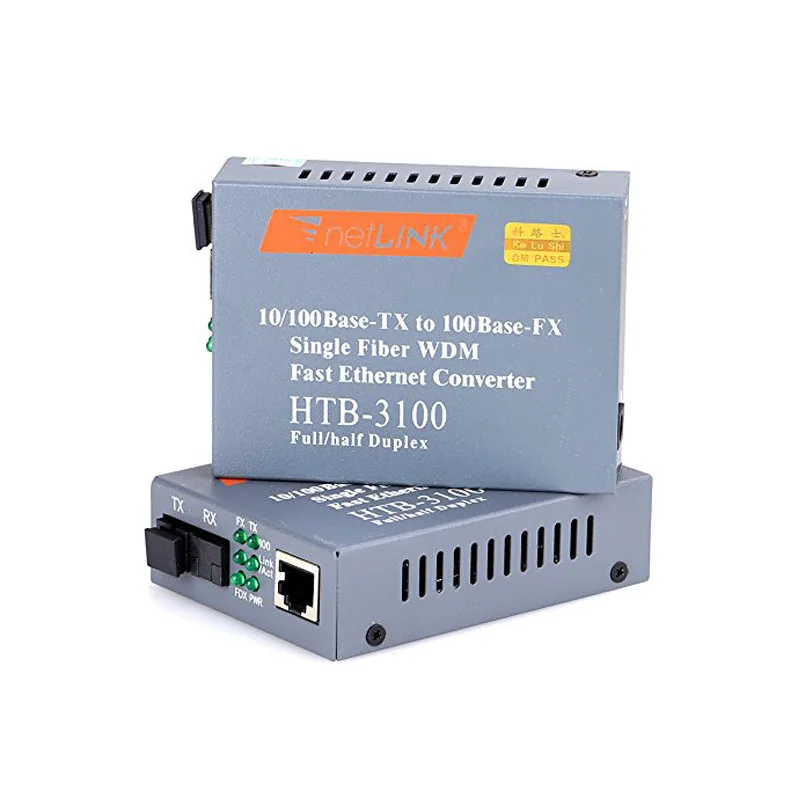 Поставка 1 двойной HTB 3100AB 10/100M Base TX оптический волоконный Ethernet медиа конвертер 25km SC