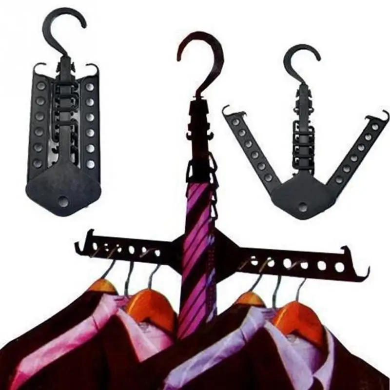 ABS Black Multi functional Telescopic Folding Hangers Wet and Dry
