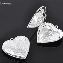 Doreen Box Lovely 5 SP фоторамка Установка Сердце Медальон Подвески 29x29 мм(B13896