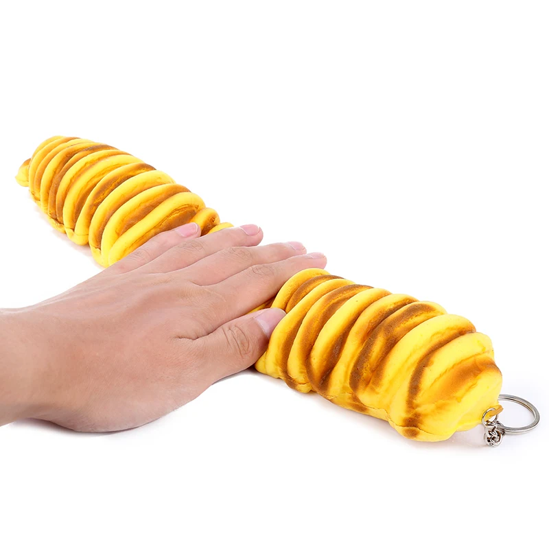 Squishy Antistress Gadgets Simulation Caterpillar Bread Slow Rising Squeeze Funny Stress Reliever Toy Keychain Fun Kids Toy
