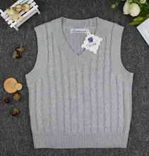 Boys sweaters spring and autumn pullover V-neck cotton solid color campus style vest sweater new preppy style children s clothing spring autumn winter long sleeve sweater cardigan boys cotton v neck solid kids sweaters