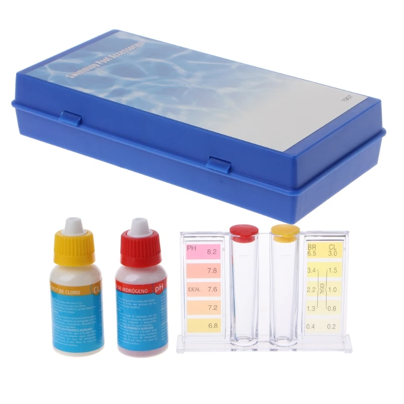 

pH Chlorine Water Quality Test Kit Swimming Pool Hydroponics Aquarium Tester