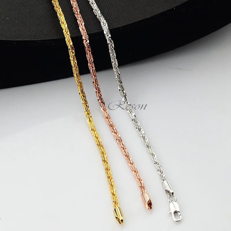 

1pcs 3 Color Men Female Women White Yellow Rose Gold Filled Link Chains Cable Bracelet