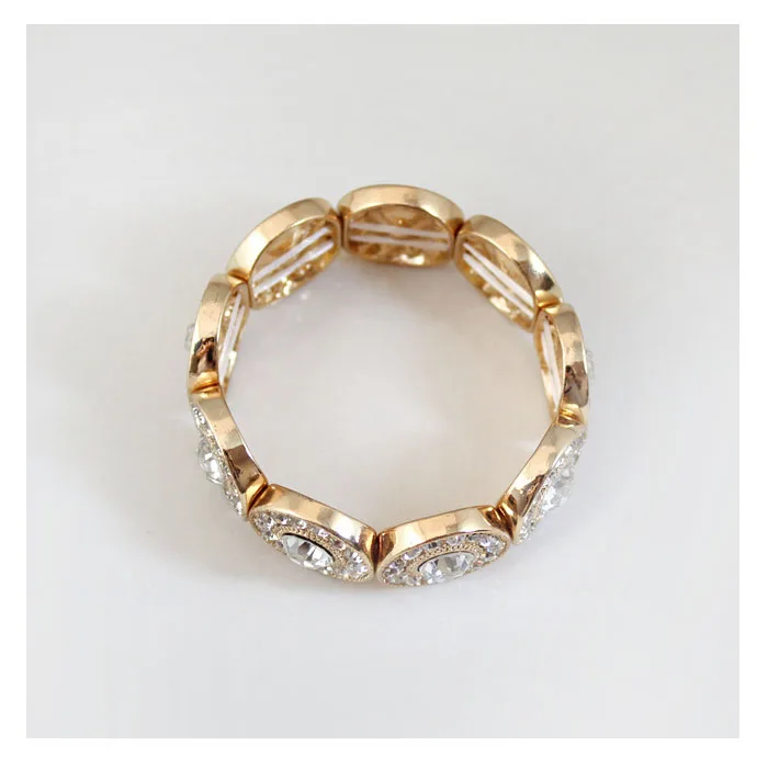 Кристалл Эластичный золотой браслет женский для женщин очаровательный браслет