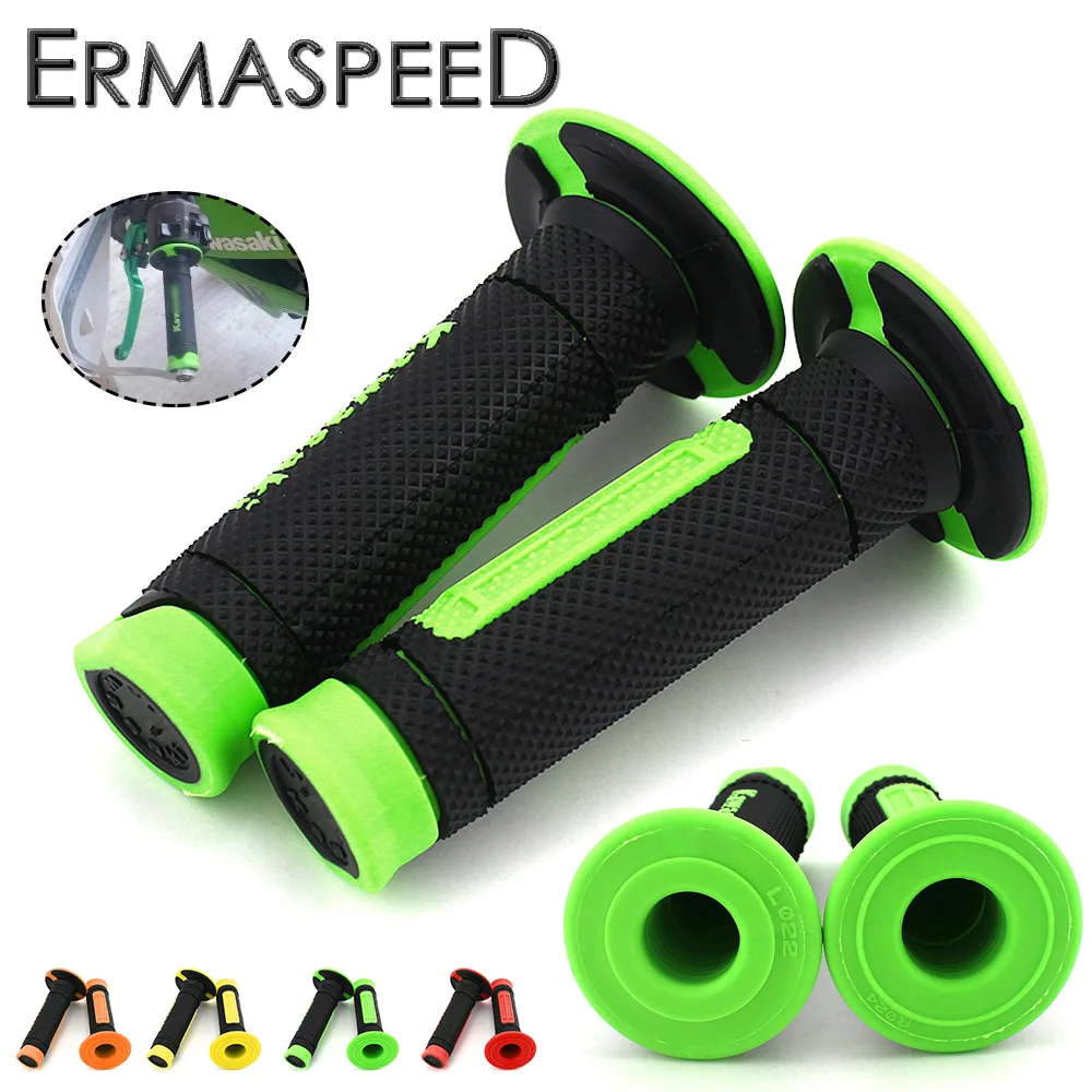 

7/8" 22mm Motocross Hand Grips Handle Rubber Bar Gel Grip Green Red Yellow Orange Modified Accessory for Kawasaki KLX450R KX450F