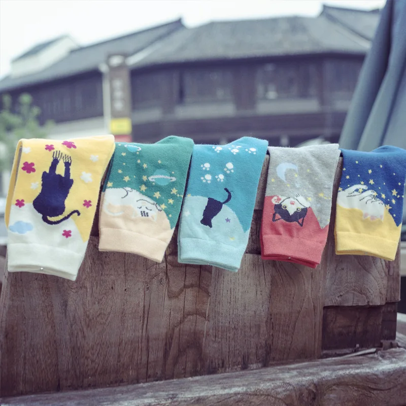 Fashion Lovely Cute Female Comfortable Casual Cotton Animal Crew Cat Socks Fall Winter For Woman Girl Fashion Lovely Cute Female Comfortable Casual Cotton Animal Crew Cat Socks Fall Winter For Woman Girl