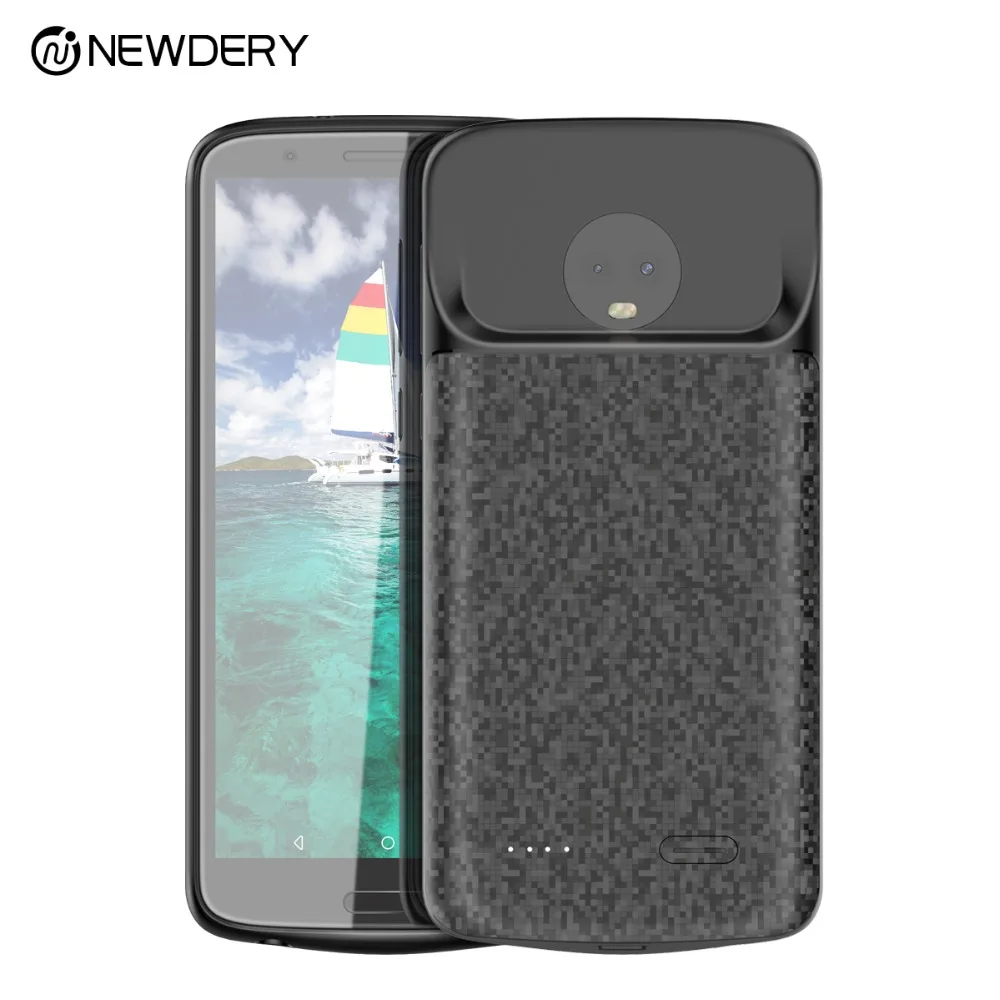 

NEWDERY newest phone battery case for Motorola G6 G6th Generation (5.7'' Black) power charging case for Motorola G6 soft edge