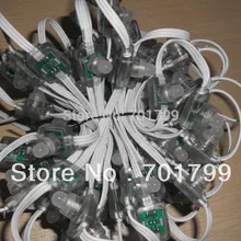 Вход DC5V WS2811 пиксельный узел, 50 шт в наборе, веревочке, инжекционного метода литья тип; со всеми белый провод
