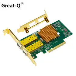 Большой Q 10 Гбит/с pci express gigabit ethernet оптоволоконной сети card Двойной-порт LAN для Intel X520 82599ES