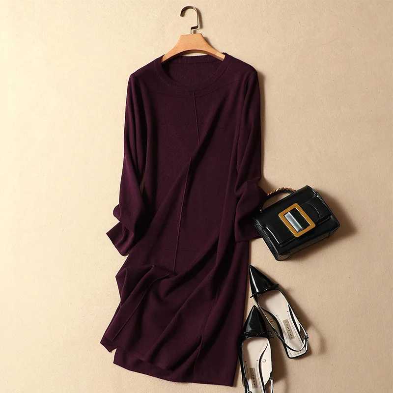 

2019 new o-neck women long sweaters and pullovers solid knitted slim sexy lady elegant pulls bottoming tops