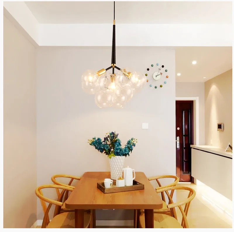 Black Creative Glass Bubble Pendant Lamp-3