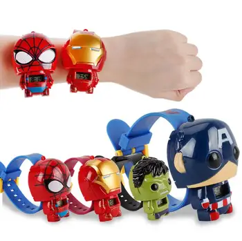 

Hot The Avengers 3 Electric Kids Boy Watch Hulk Ironman Starwars Figure Model Toys Action Figures For Children Gifts
