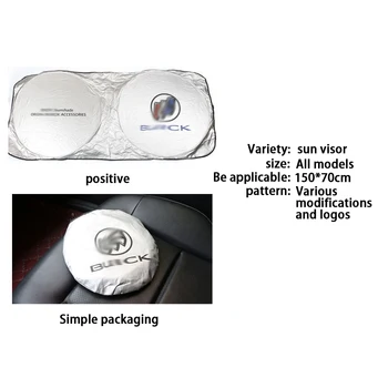 

86*160cm car Fornt rear window uv sun visor summer protector visors windshield sun shade visor for Buick logo car sunshade