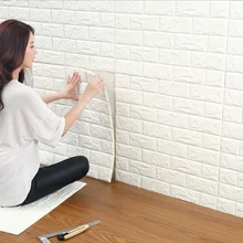Наклейка на стену Высокое качество ПЭ пена с глубоким тиснением 3D кирпичная настенная бумага Современная винтажная кирпичная каменная бумага