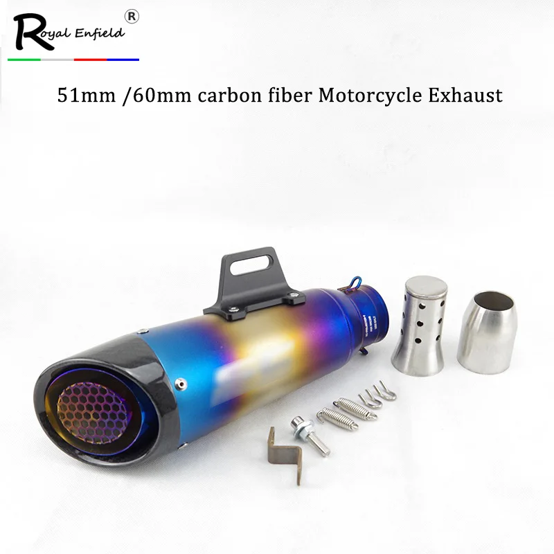 

51/60mm Motorcycle Exhaust Pipe Escape moto Laser Muffler with DB killer For Z900 Z1000 K6 K8 K9 K7 CBR300 CBR500 S1000RR R1 R6