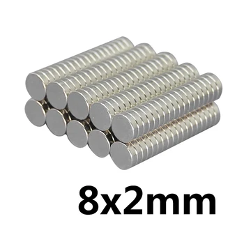 

50PCS Neodymium magnet 8mm*2mm strong rare earth neodymium magnets 8*2 mm NdFeB permanent round magnetic 8mmx2mm N35