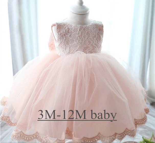 baby girls boutique clothing pink lace chiffon infant birthday dress