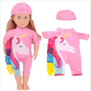 

Born New Baby Fit 18 inch 43cm Clothes For Doll Unicorn suit Flamingo shoulder + bell trousers Clothes accessories For Baby Gift