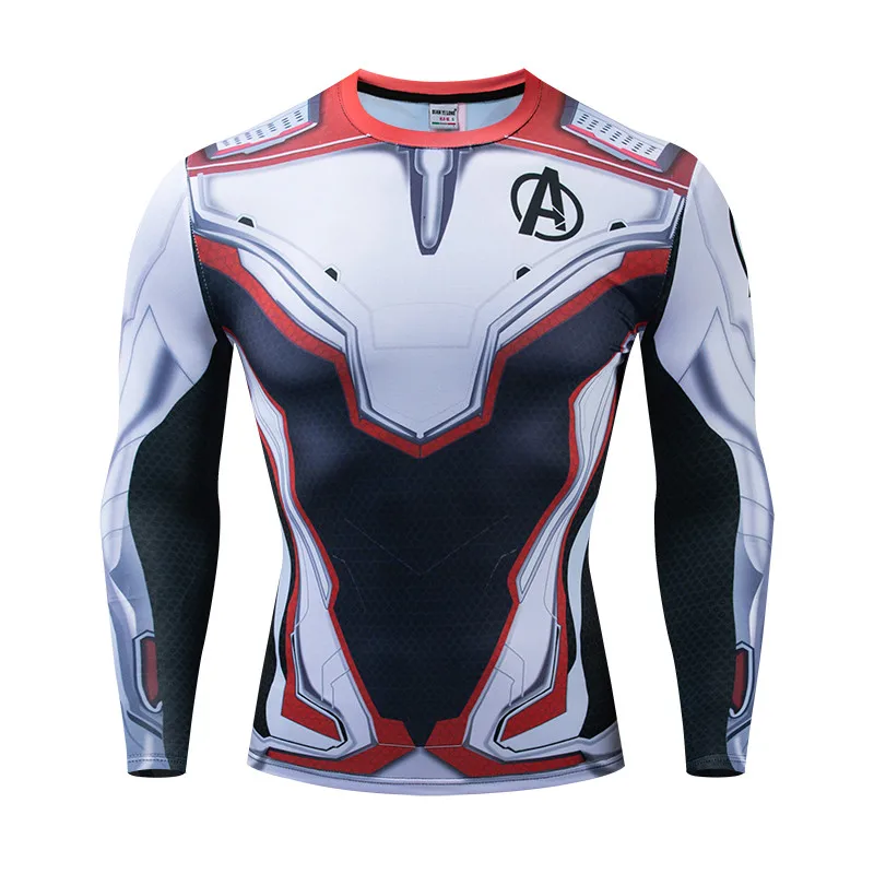 

Men's 3D Compression Long Sleeve Avengers 4 End Quantum War Personalized Sports T-Shirt Iron Man Cosplay Apparel Tops New