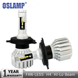 Oslamp CSP чип безвентиляторный Hi-Lo луч автомобилей H4 светодиодный фар 60 W 7000LM 6500 K авто светодиодный H4 автомобиль лампы 12 V 24 V алюминиевые