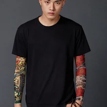 Для мужчин 2 шт. татуировки рукава упругого сжатия руки рукава летние охлаждения Крышка УФ Защита Баскетбол длинные перчатки для wo Для мужчин