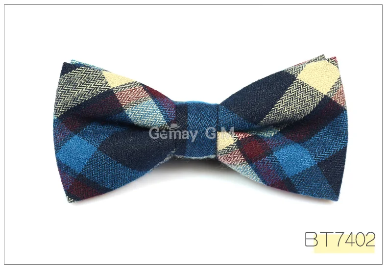 Formal Commercial Bowtie for Men's Wedding Party Male Skinny Plaid Bow ties Gravatas Slim Cravat Accessories - Цвет: BT7402