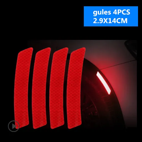 4 шт. предупреждающий знак светоотражающая лента универсальные внешние аксессуары для автомобиля дверные наклейки для Jaguar XF XJ XJS XK S-TYPE X-TYPE XJ8 XJL - Color Name: D red