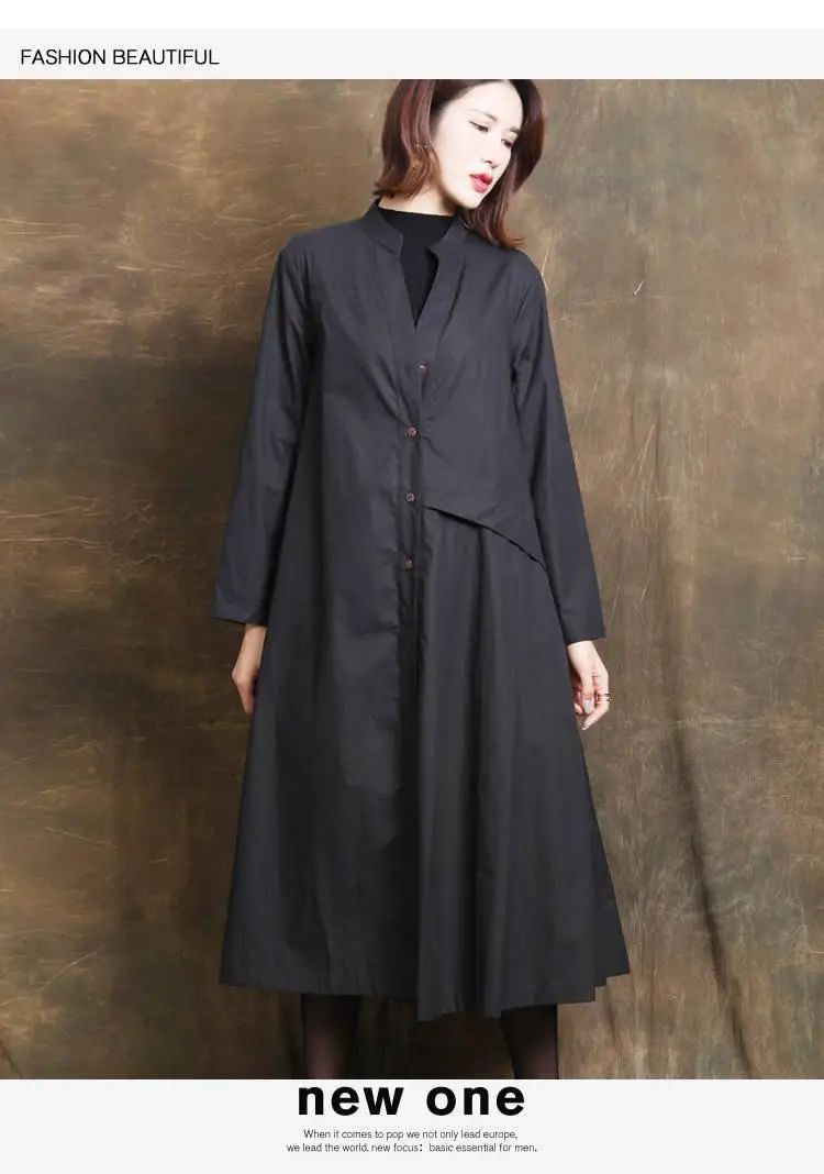2019 новые женские Модные пальто с длинным рукавом Повседневное Тренч Женские однотонные свободные Демисезонный ветровки D48