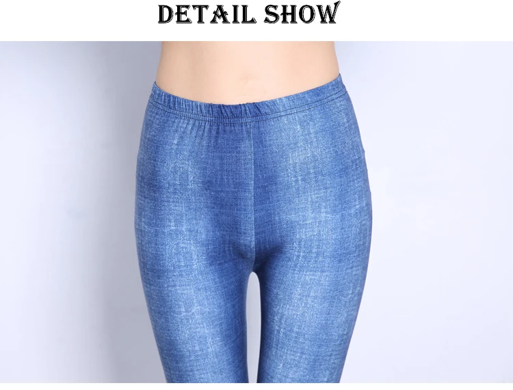 CUHAKCI имитация ковбойских леггинсов, короткие джинсы с высокой талией, эластичные штаны, джинсовые синие леггинсы, Леггинсы для фитнеса для женщин, большие размеры