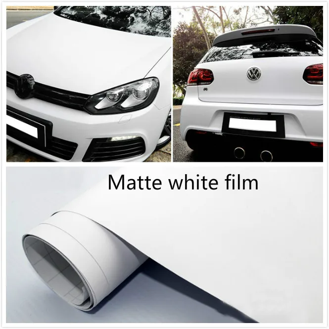 

30cm x 152cm Matte Matt white Vinyl Wrap Self Adhesive Air Release Bubble Free Car Styling Membrane Sticker Decal Film
