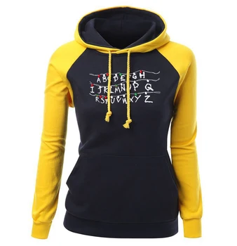 

Women's Hoodies 2018 Spring Fashion Streetwear Harajuku Brand Kawaii Hoody Print STRANGER THINGS Kpop Sweatshirt Raglan Hoodie