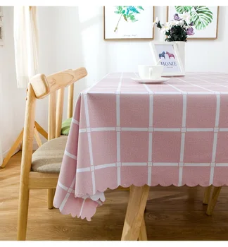 

Junwell PVC Printing Tablecloth geometric Plaid Table Topper for Dinner Parties, Summer BBQ & Outdoor Picnics