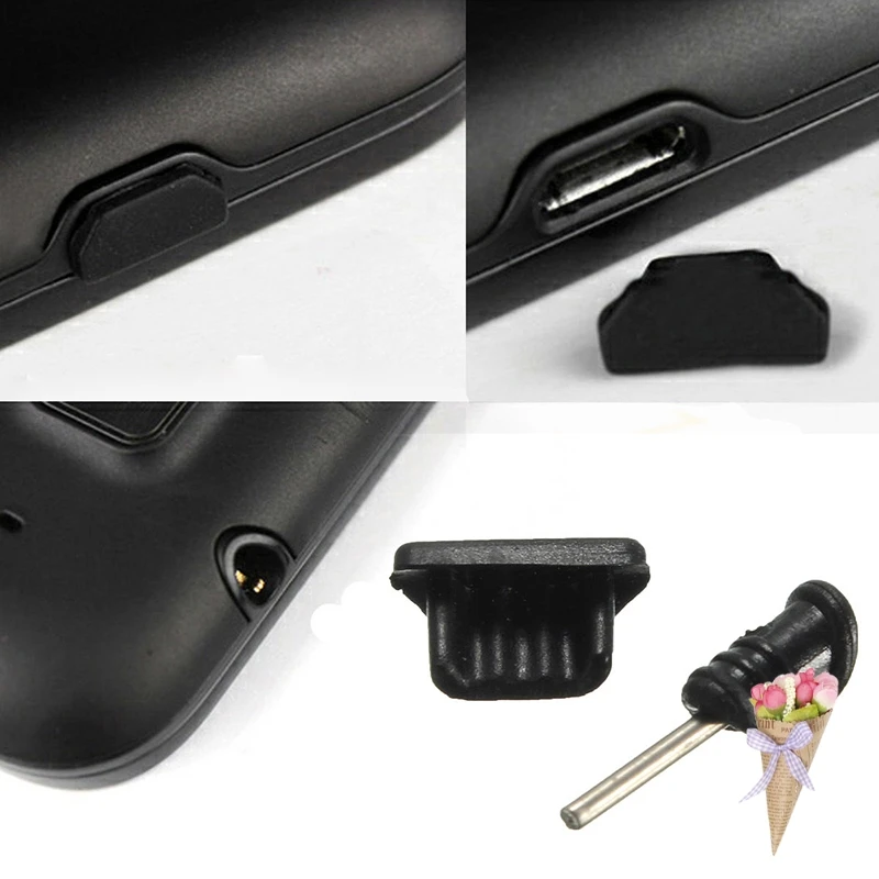 

Earphone Jack + Micro USB Charge Port Plug Cap Dust Proof Plugs For Samsung iPhone 5 5s 6 6s Mobile Phone