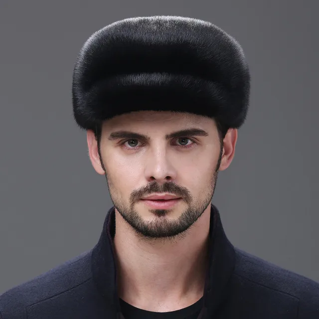 Cheap Brand New real fur new import mink mink fur hat Mens winter fur hat cap on men's warm in winter