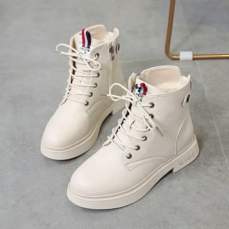 Женские ботинки Martin в британском стиле красные короткие байкерском для снежной